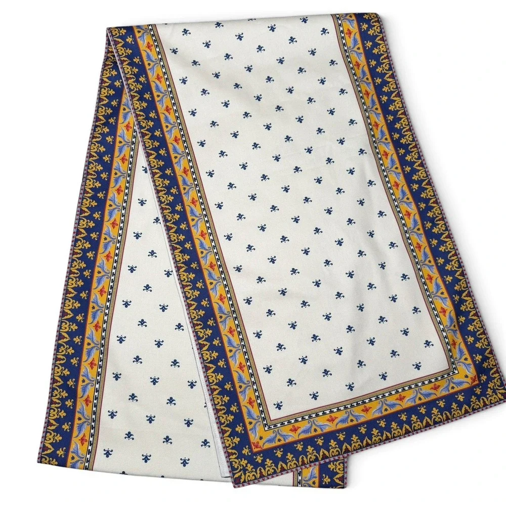 NWOT Williams Sonoma Sicily Mosaic 16x108 Table Runner Cotton European Floral